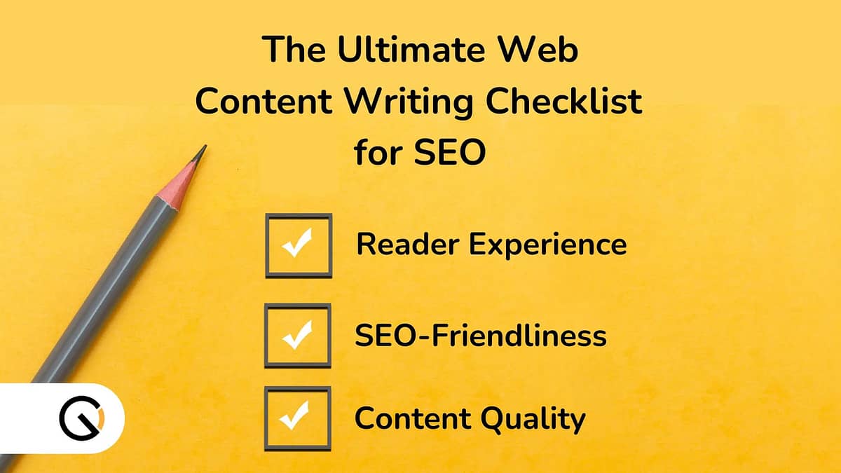 web content writing checklist for SEO